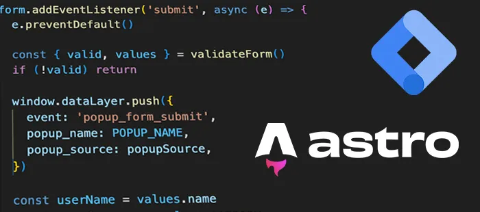 End-to-end Astro analytics: custom events → dataLayer → GTM with Partytown, including DLV setup and performance tips