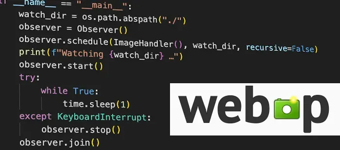 Real-time WebP converter running in a terminal